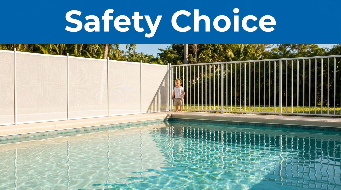Pool Safety Fence Comparison Mesh Pool Fence vs Aluminum Fence for Toddler Safety