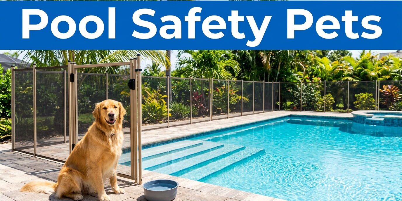 Golden Retriever At Pool Fence Pool Safety Pets: A Safer Southwest Florida Backyard