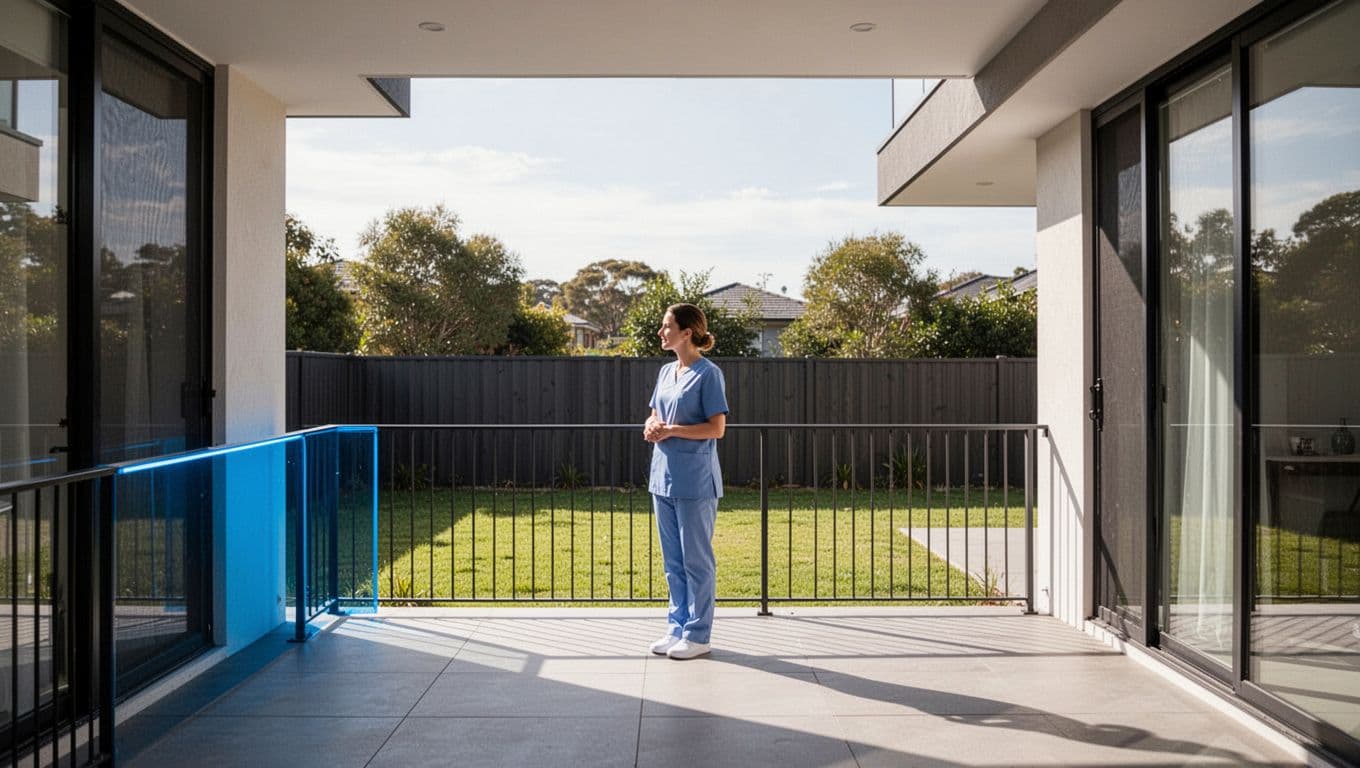 Dementia pool safety supervision near a secured backyard. Dementia pool safety