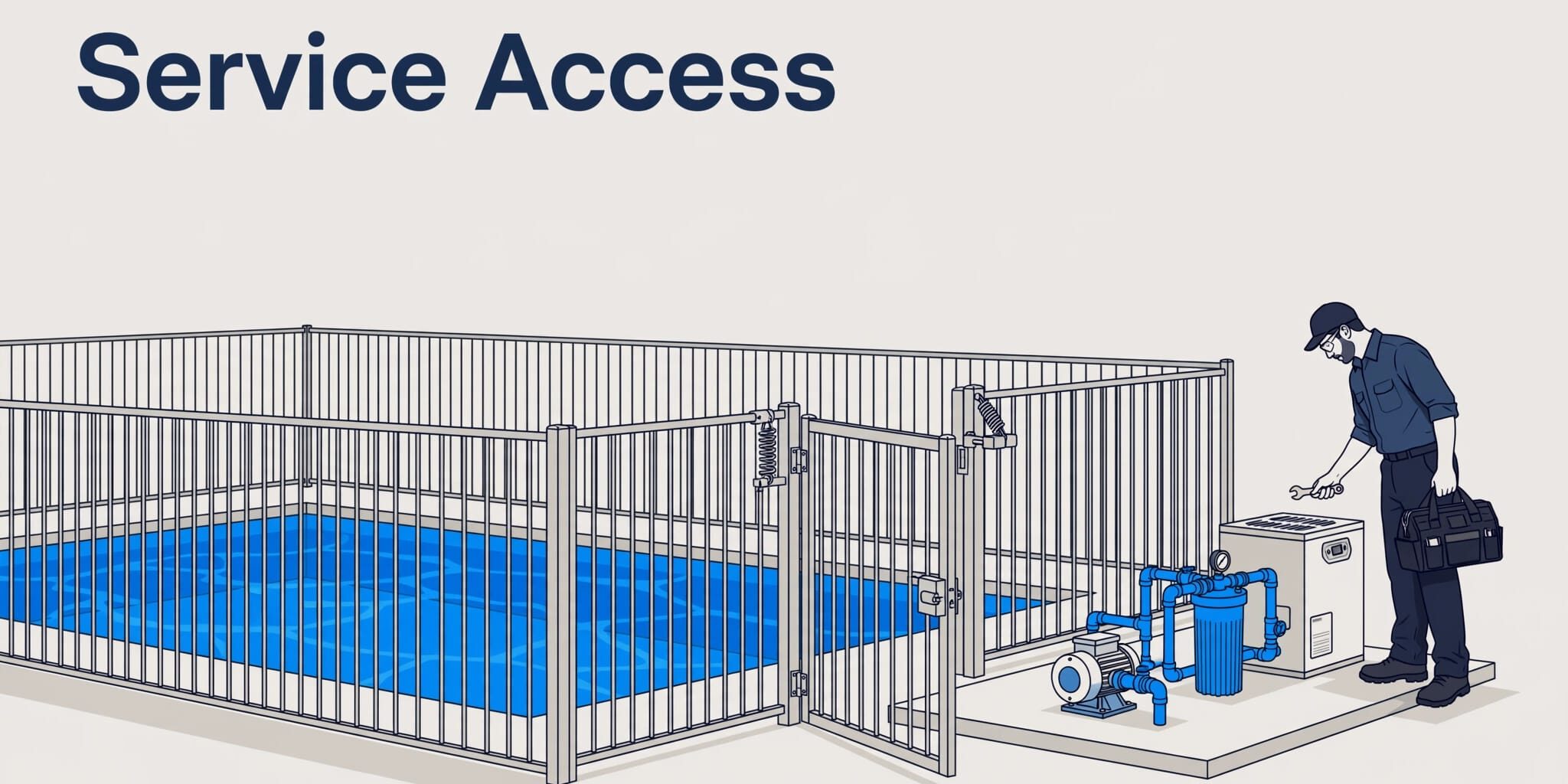 Featured Pool Fence Access That Works For Service Technicia pool fence access