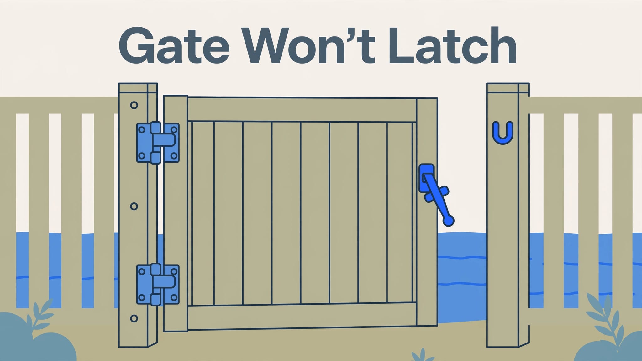 pool gate won't latch