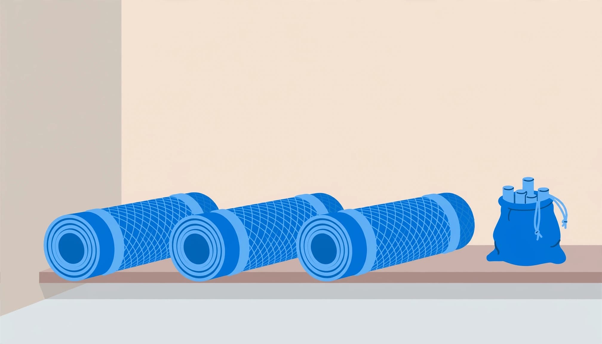 Dry garage shelf arranged for storing mesh barrier panels in loose rolls
